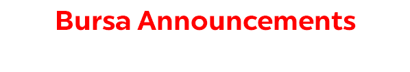 Bursa Announcements